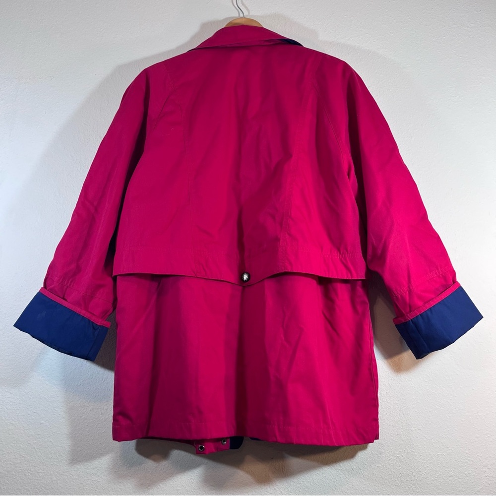 Vintage Pacific Trail Raincoat jacket L magenta blue colorblock windbreaker 90’s - Picture 9 of 10